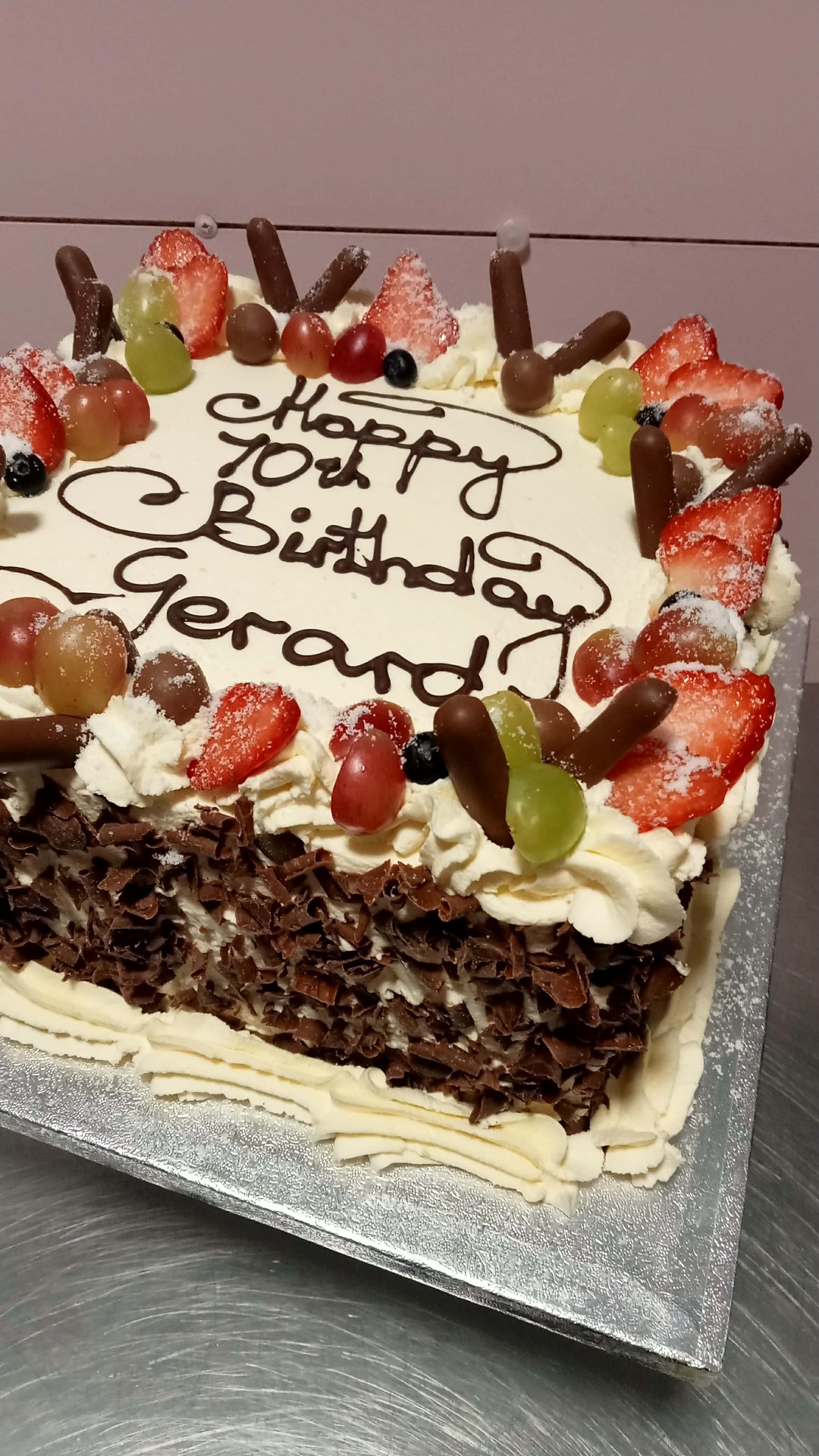 Chocolate Fruit Garden — simple celebration cake design