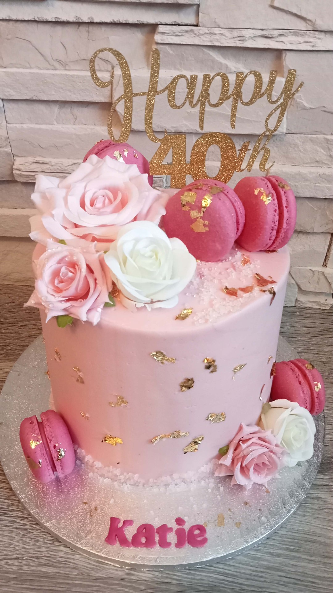 Rose Gold Macaron — drip cake design