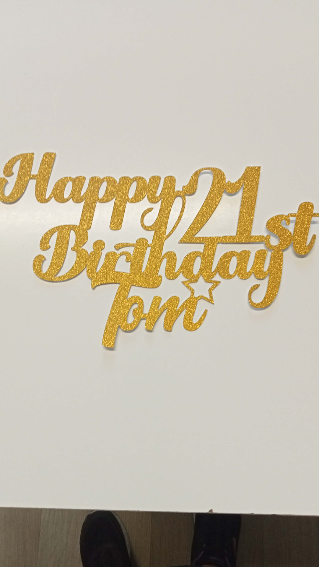 Birthday Star Script cake topper