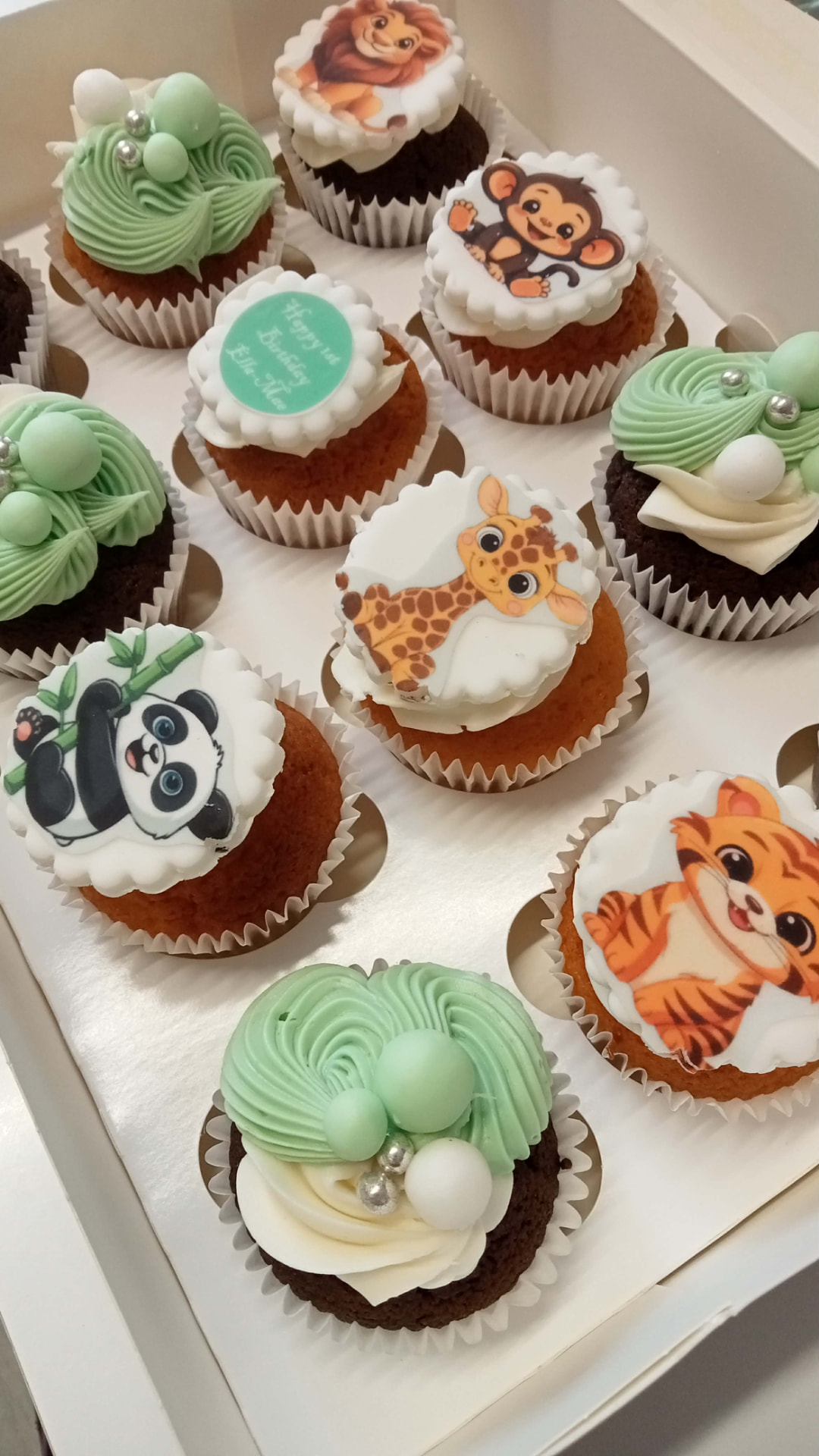 Jungle Animal Friends — Birthday Cupcakes design