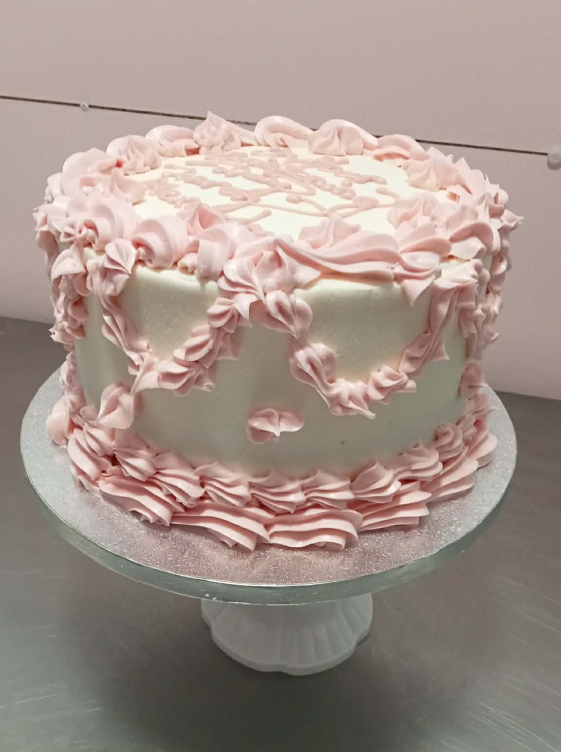 Blush Rosette — vintage cake design