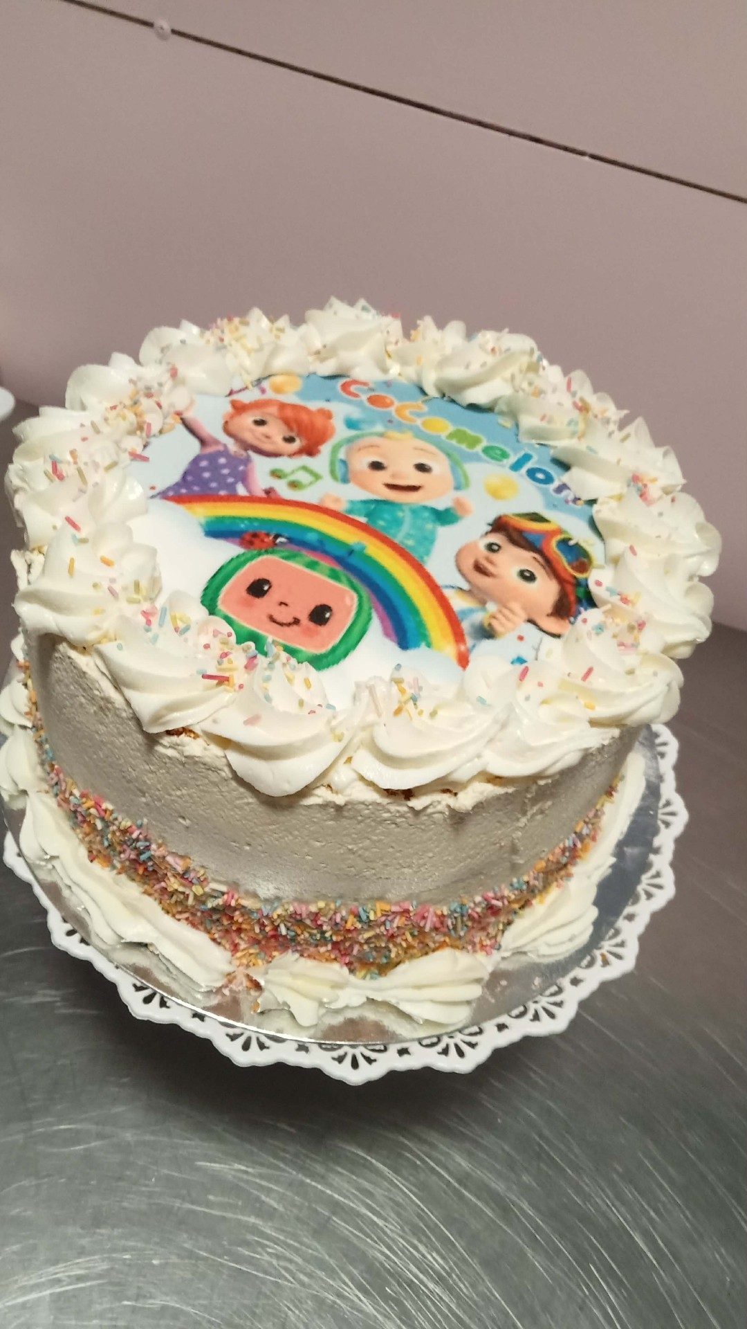 Cocomelon Cream — simple celebration cake design