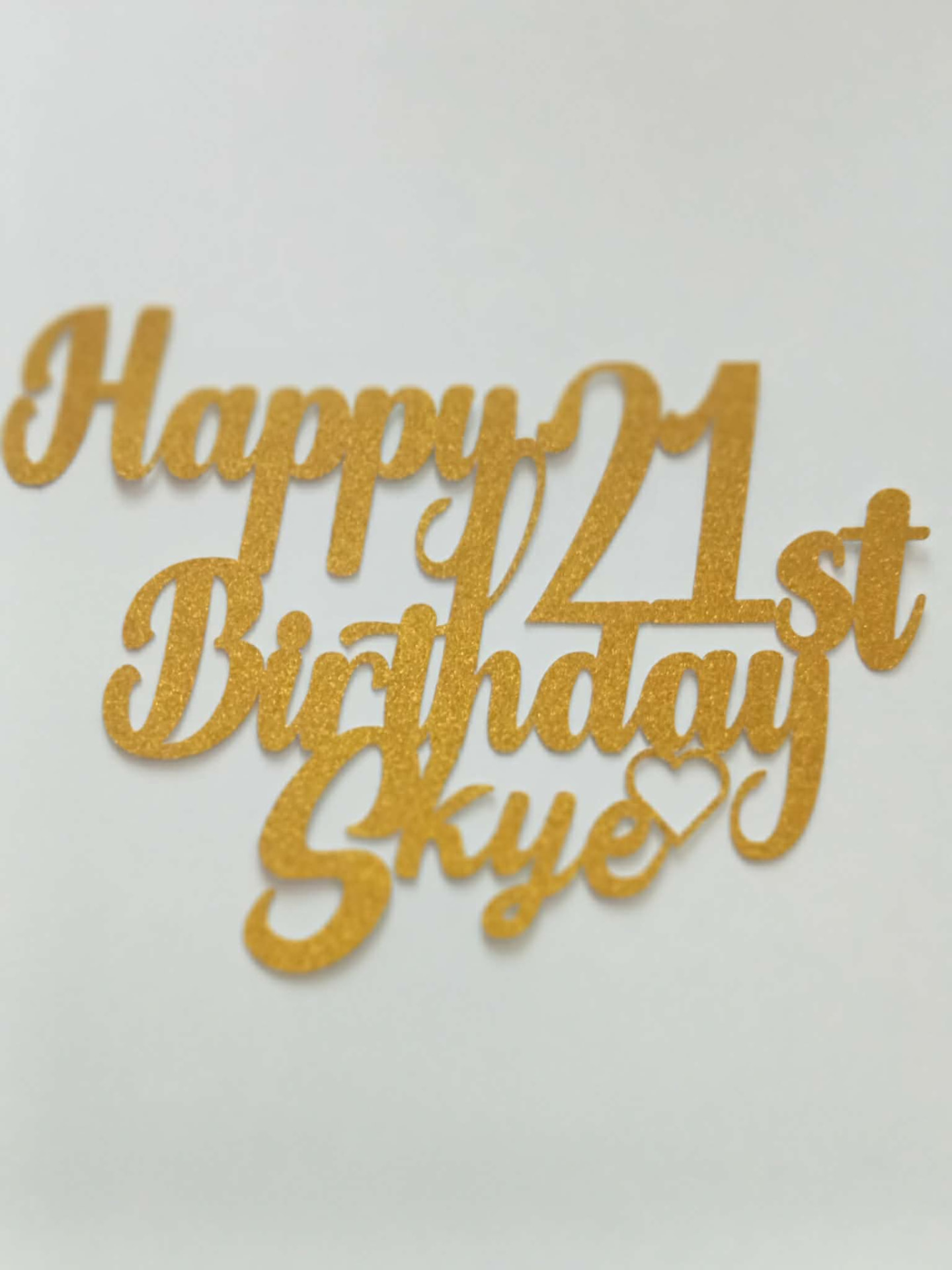 Happy Birthday Script cake topper