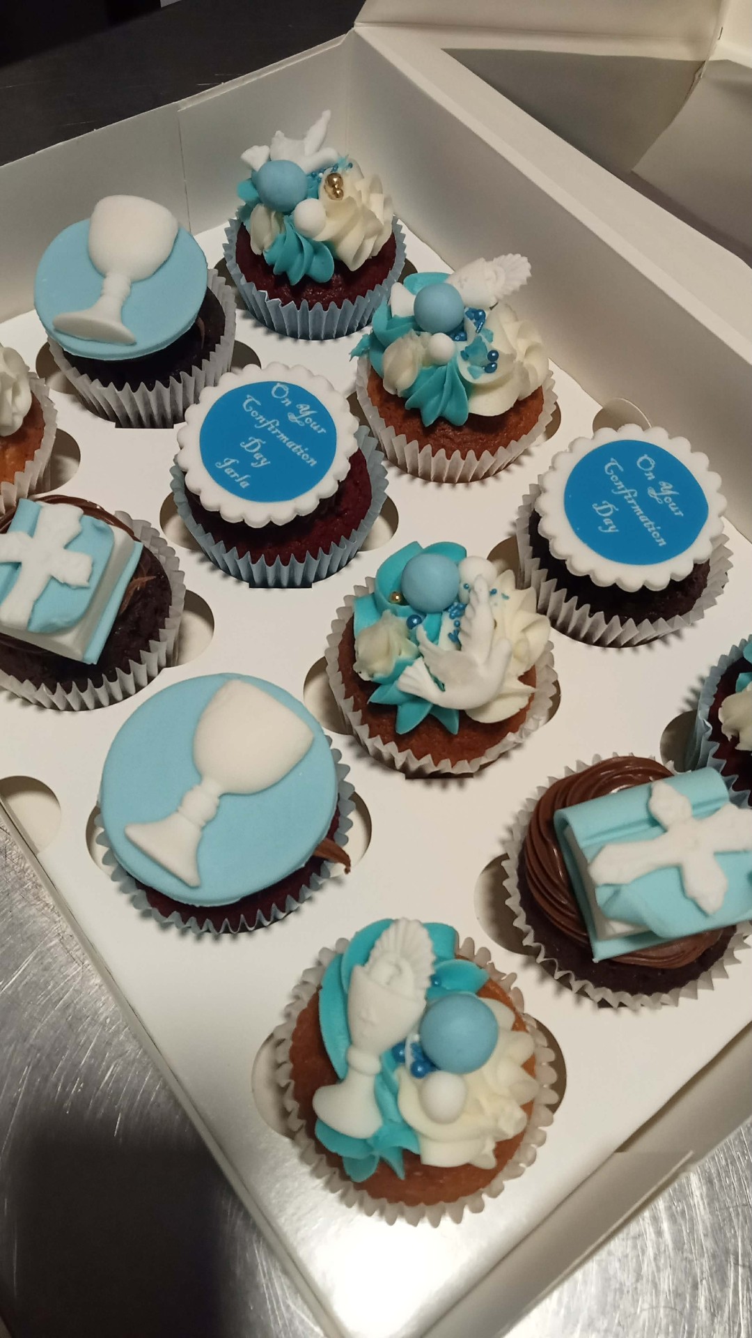 Blue Chalice & Cross — Communions and Confirmation design