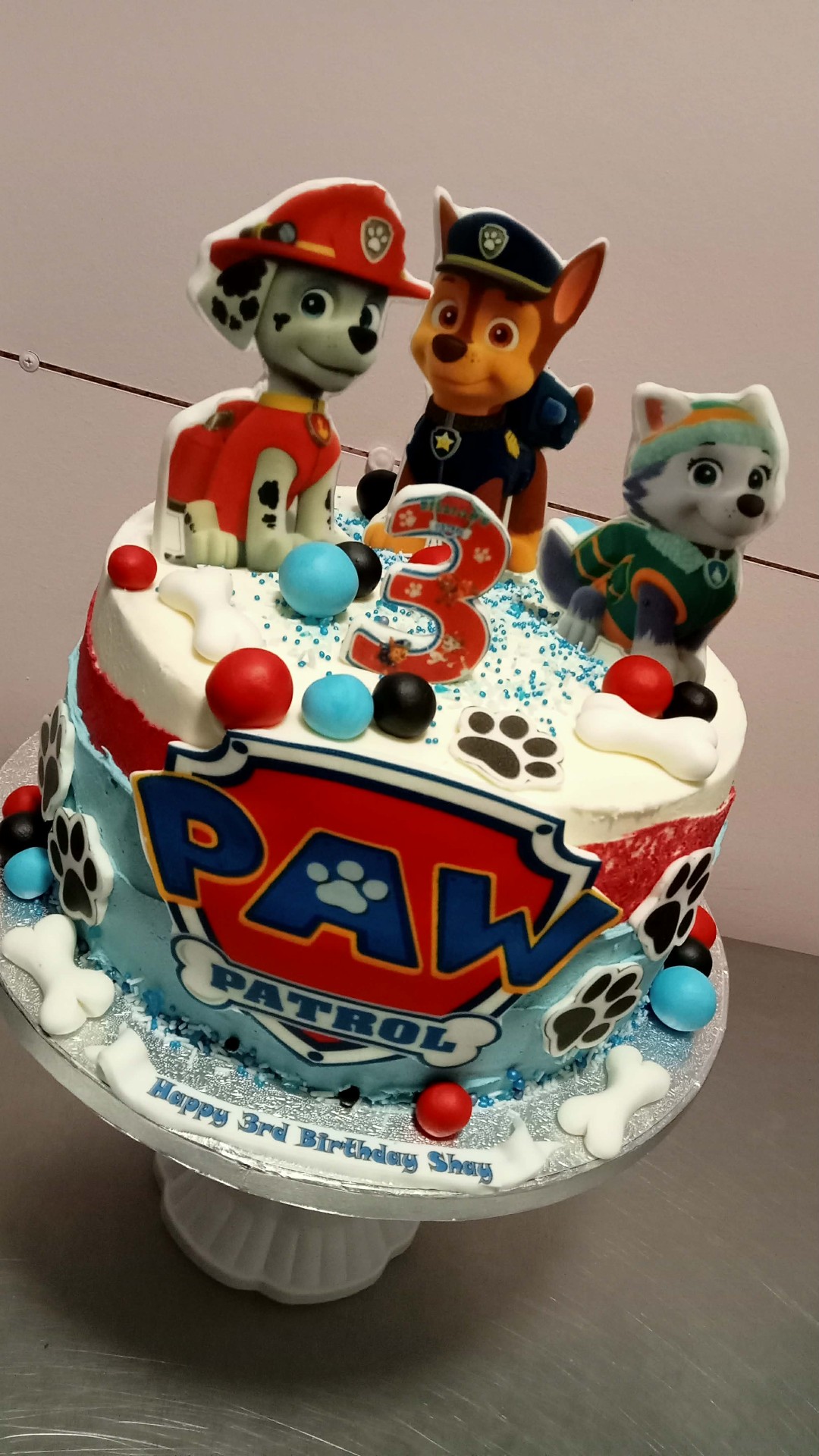 Paw Patrol Red & Blue — Birthday cake design