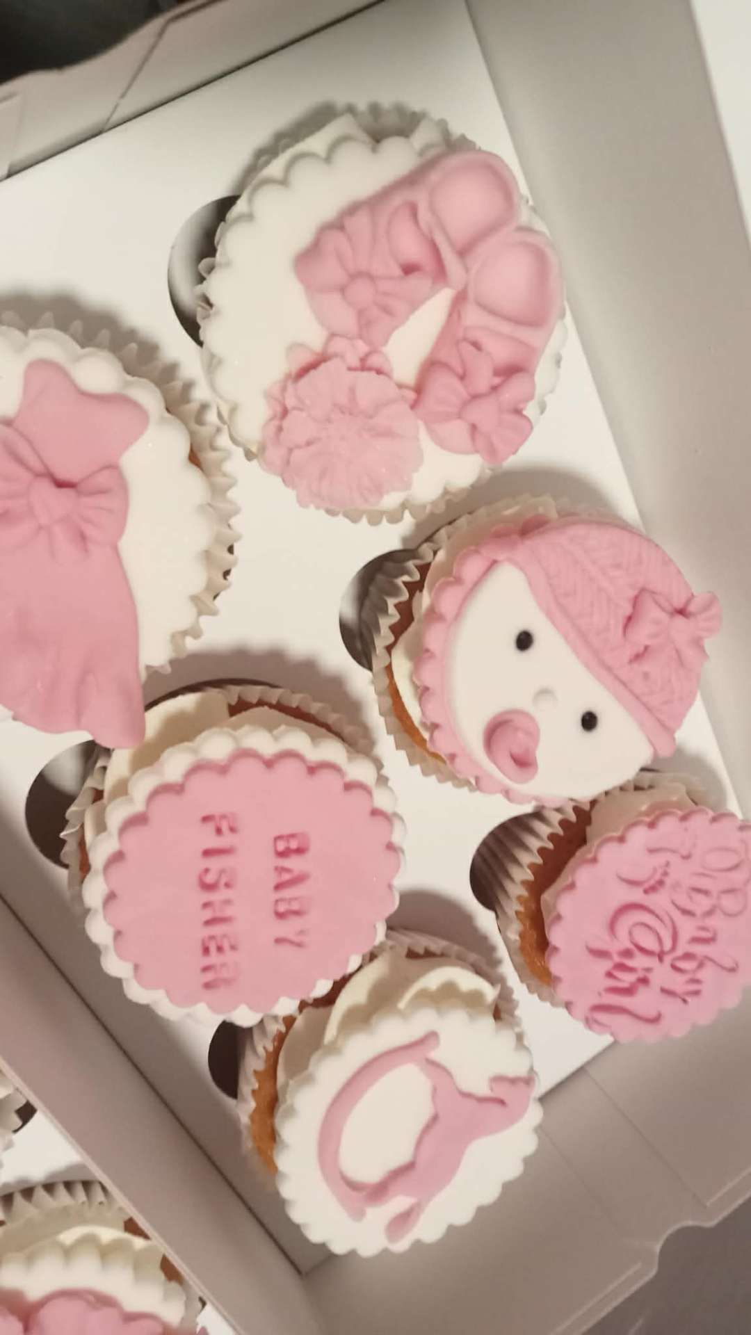 Baby Girl Fondant — Baby Shower Cupcakes design